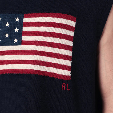 Polo Ralph Lauren Navy blue vest with flag Big-Fit