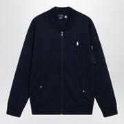 Polo Ralph Lauren Navy blue zip-up cotton-blend sweatshirt