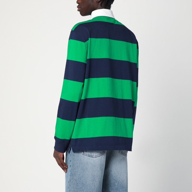 Polo Ralph Lauren Navy blue/bright green striped cotton polo shirt-Topwear-Polo Ralph Lauren-XL-Urbanheer