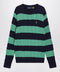 Polo Ralph Lauren Navy blue/green striped cable knit sweater