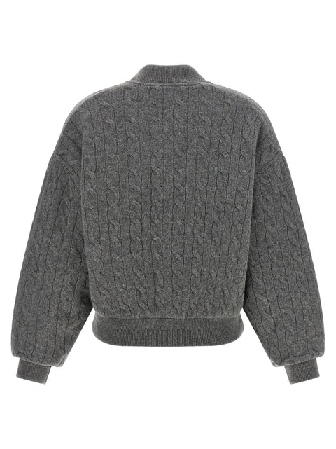 Polo Ralph Lauren Padded Knit Braided Bomber Jacket