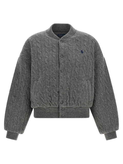 Polo Ralph Lauren Padded Knit Braided Bomber Jacket