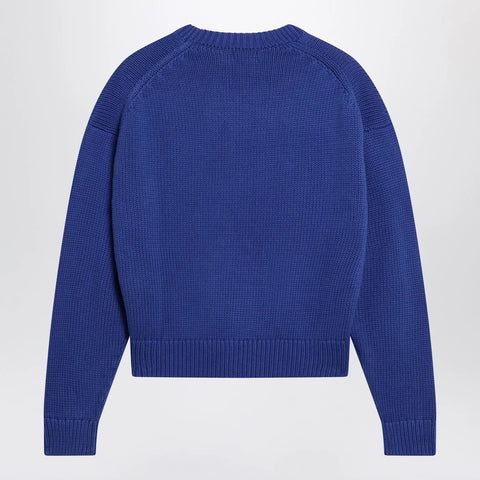 Polo Ralph Lauren Purplish blue sweater with logo intarsia