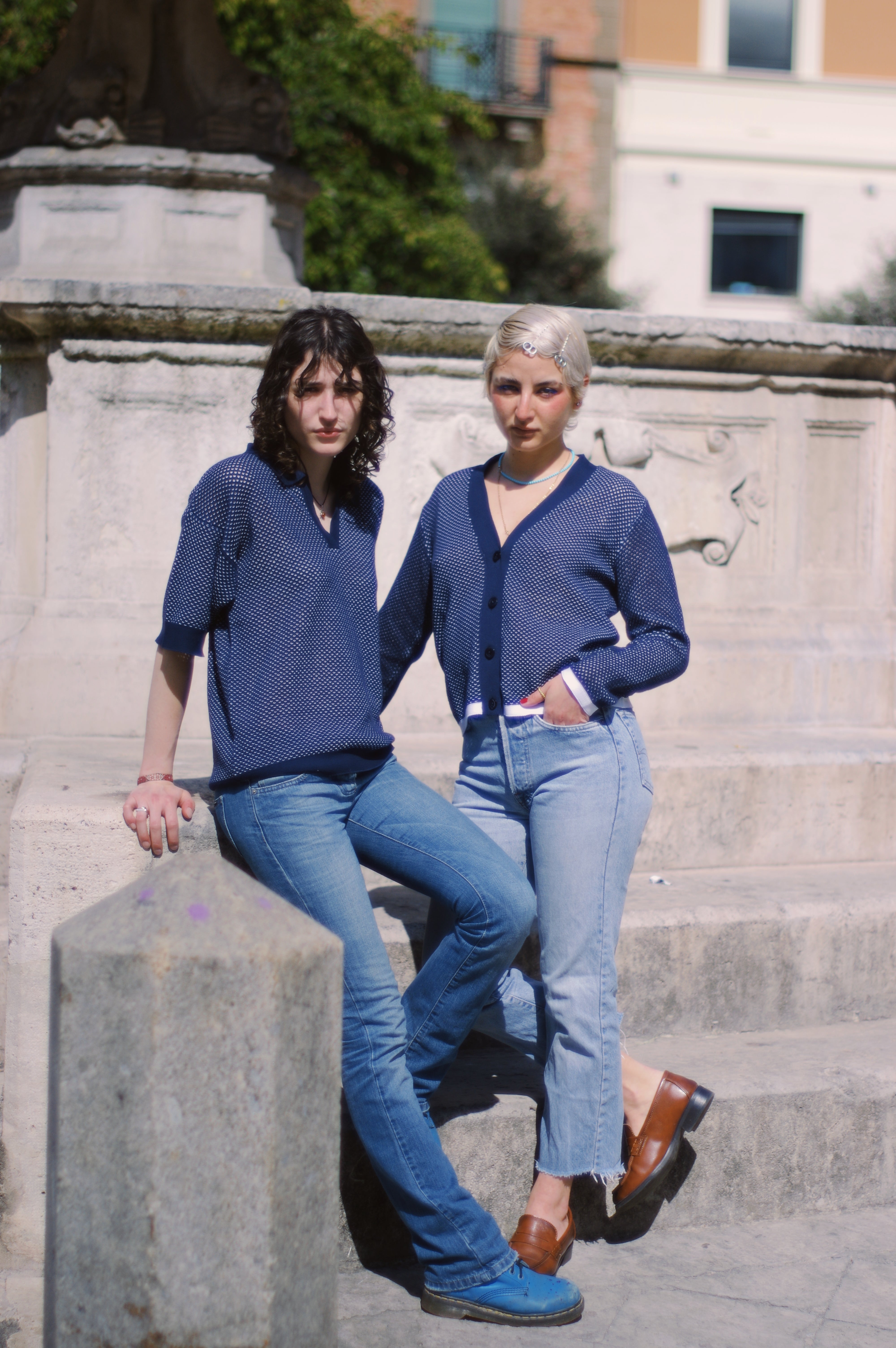 Polo Traforata In Cotone - Virginia-Maglia-Tenné-S-BLU - BIANCO-Urbanheer