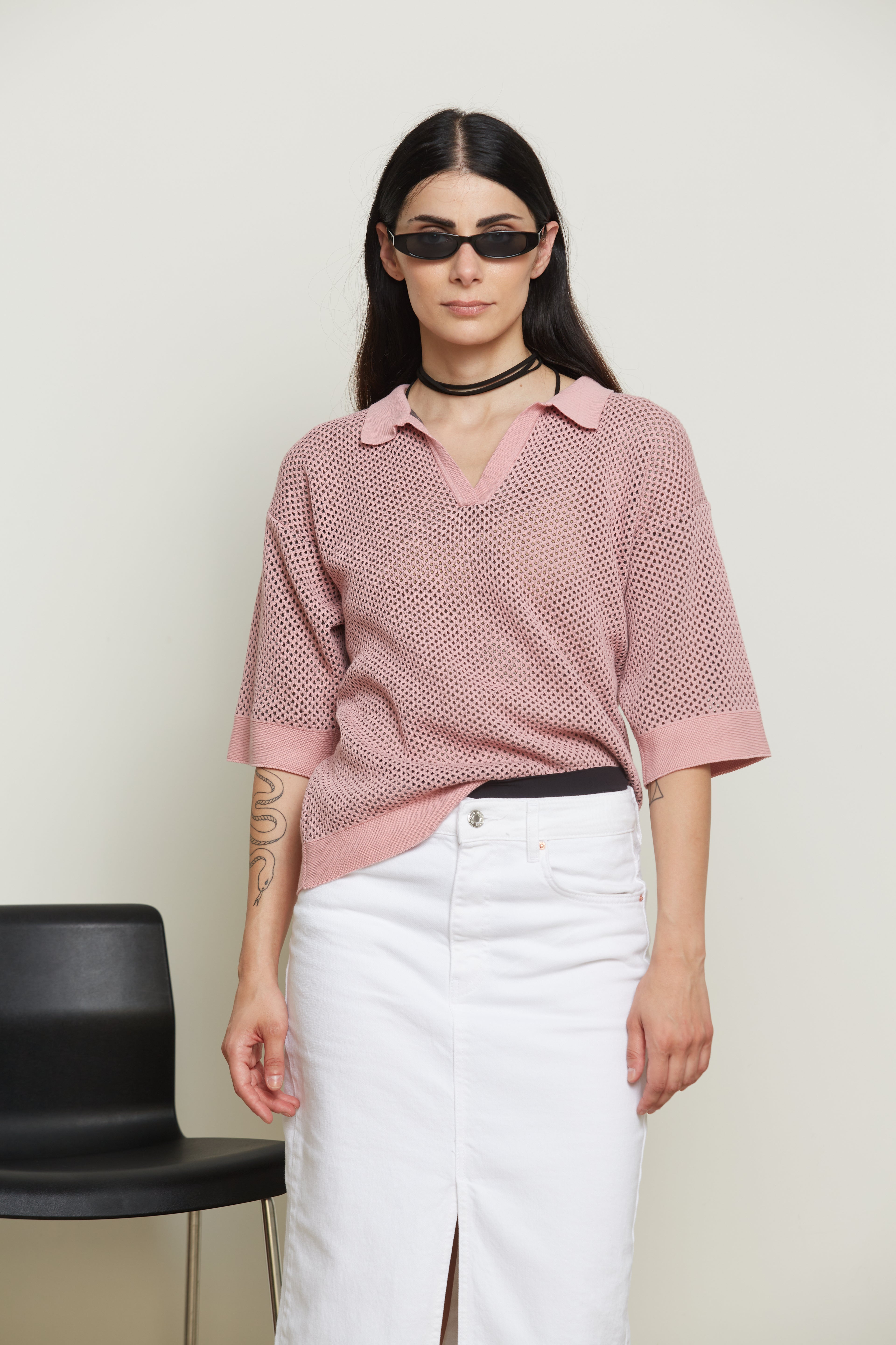 Polo Traforata In Cotone - Virginia-Maglia-Tenné-S-ROSA - GRIGIO-Urbanheer