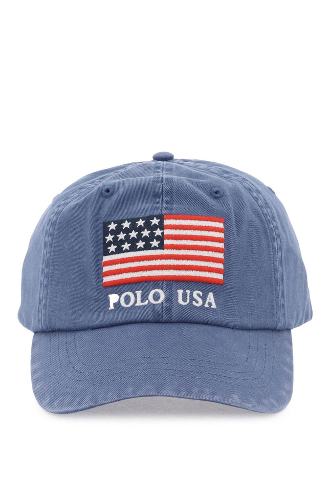 Polo ralph lauren baseball cap in twill with embroidered flag-women > accessories > hats and hair accessories > hats-Polo Ralph Lauren-Urbanheer