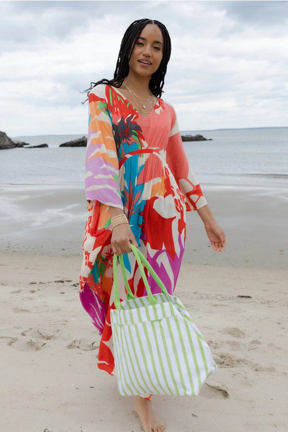 Polychromatic Flowery Kaftan Pink-Kaftan-SAACHI-Pink-Urbanheer