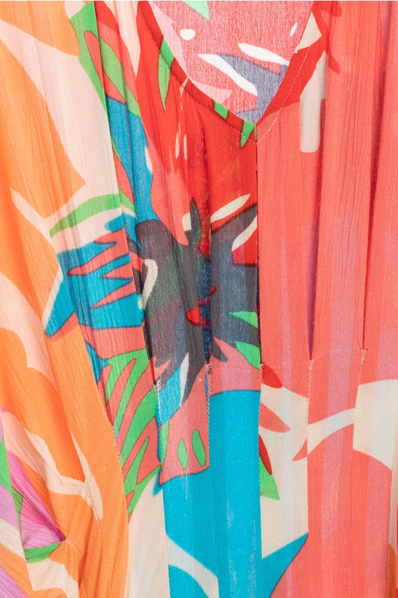 Polychromatic Flowery Kaftan Pink-Kaftan-SAACHI-Pink-Urbanheer