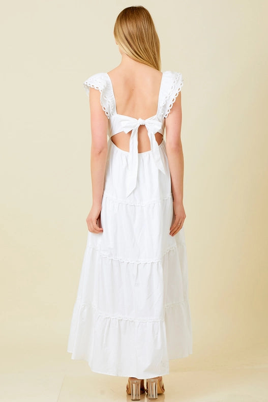 Poplin Ruffle Sleeve Dress IVORY-Dress-Baevely by Wellmade USA-S-IVORY-Urbanheer