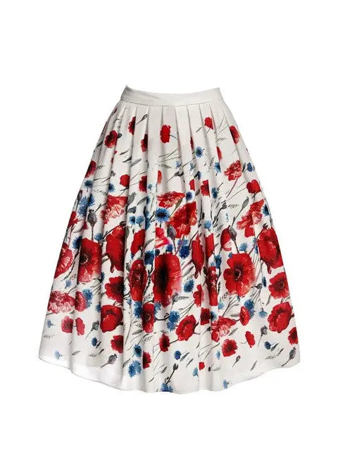 Poppy Floral Print Midi Skirt-Skirt-RUMOUR LONDON-XS-Urbanheer