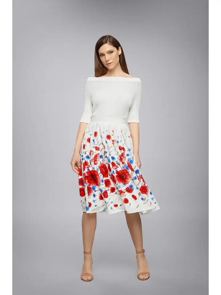 Poppy Floral Print Midi Skirt-Skirt-RUMOUR LONDON-XS-Urbanheer