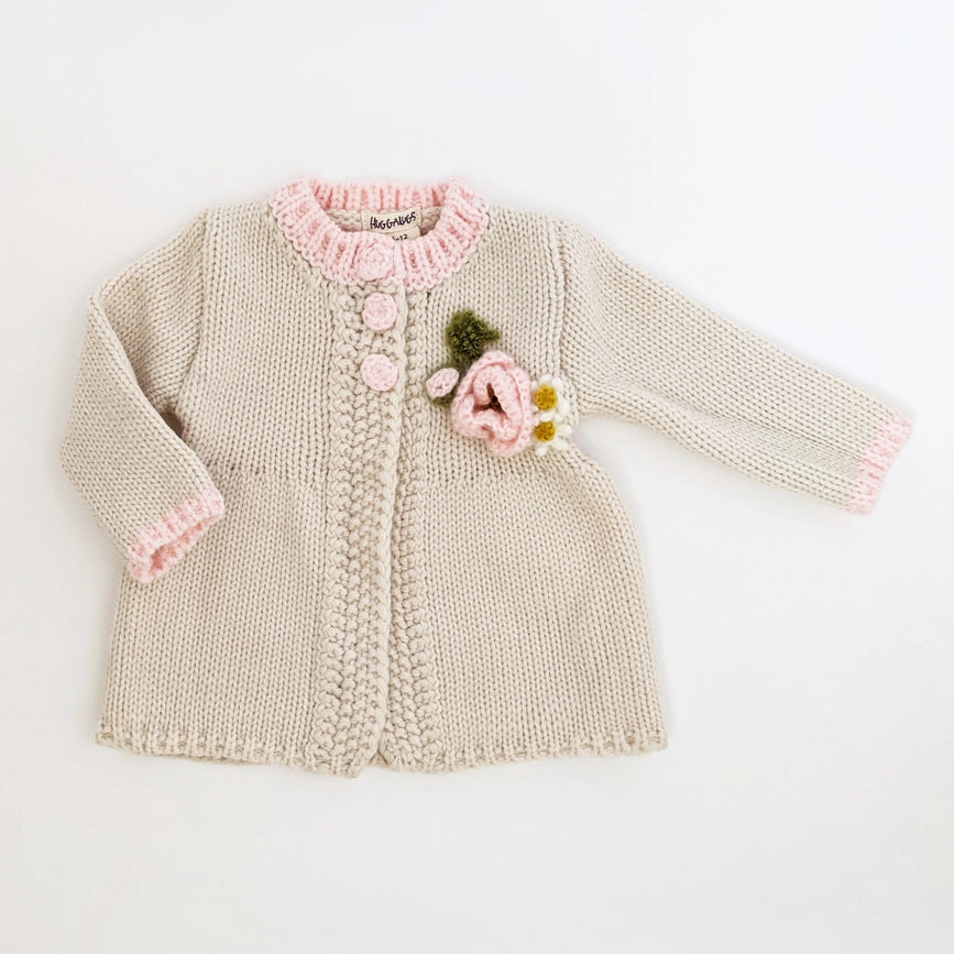Poppy Handknit Sweater Natural Baby & Toddler-Sweater-Huggalugs-0-6 months-Urbanheer