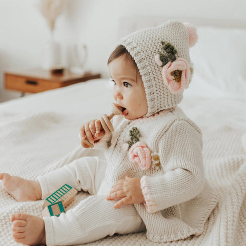Poppy Handknit Sweater Natural Baby & Toddler-Sweater-Huggalugs-0-6 months-Urbanheer