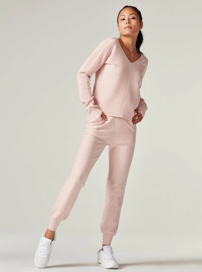 Portola V Neck Sweater - Peach Whip-Sweater-Blanc Noir-XS-PEACH WHIP-Urbanheer