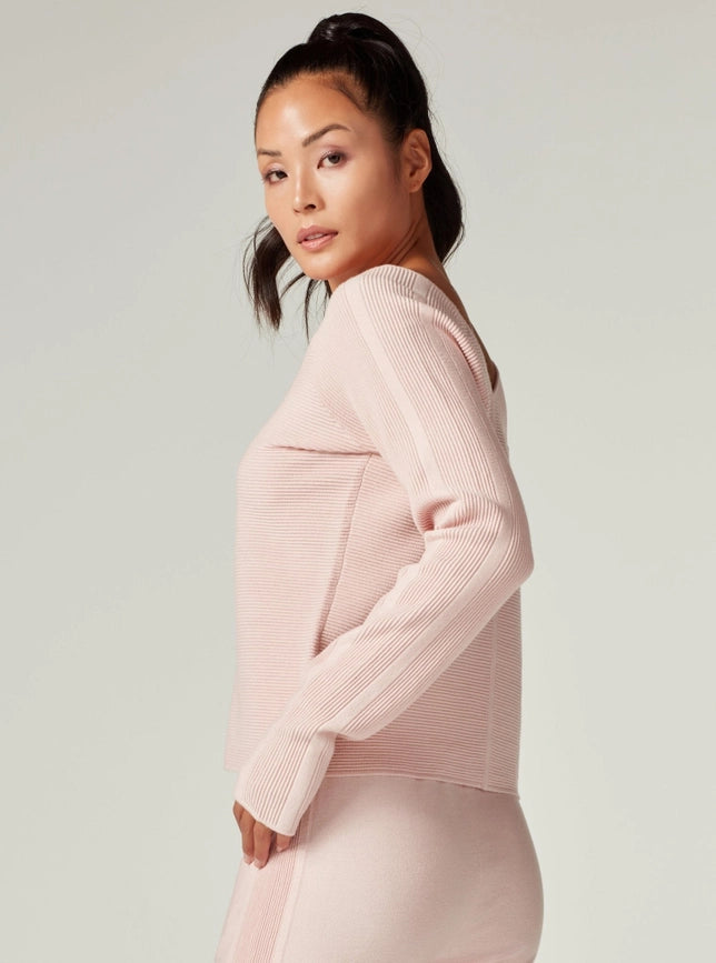 Portola V Neck Sweater - Peach Whip-Sweater-Blanc Noir-XS-PEACH WHIP-Urbanheer