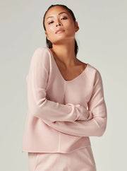 Portola V Neck Sweater - Peach Whip-Sweater-Blanc Noir-XS-PEACH WHIP-Urbanheer