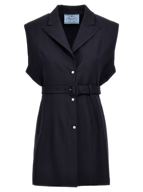 Prada Belt Wool Vest