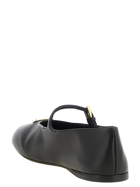 Prada Black Nappa Ballet Flats