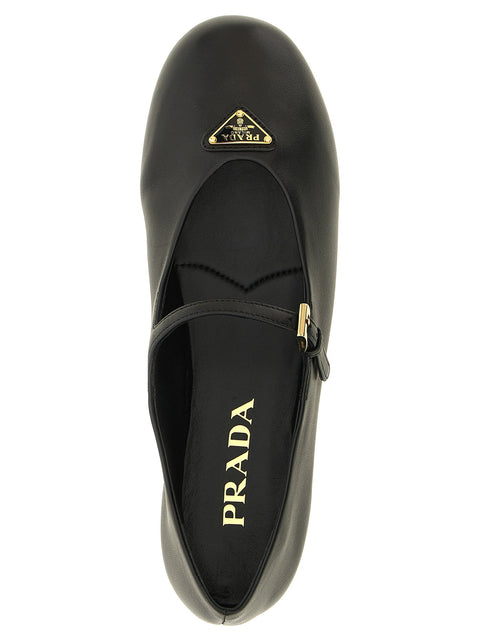 Prada Black Nappa Ballet Flats