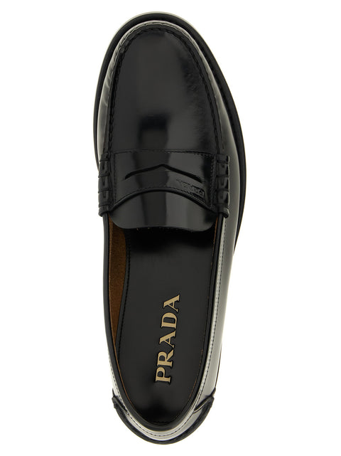 Prada Brushed Leather Loafers