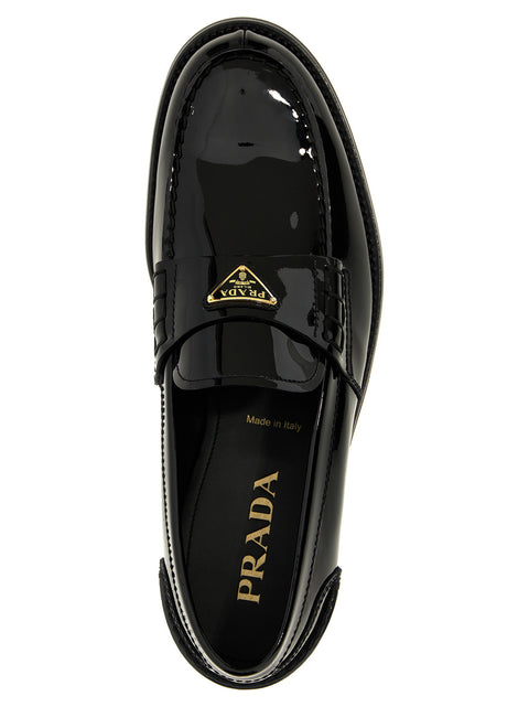 Prada Logo Patent Leather Loafer