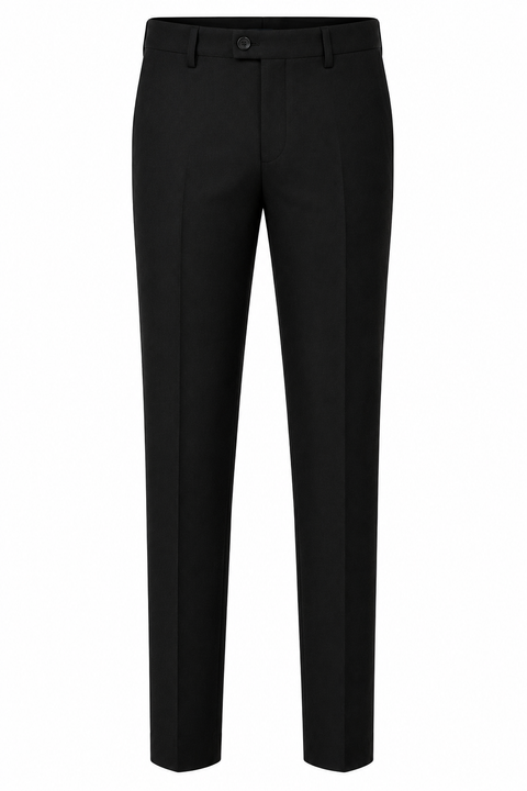 Premium Black Wool Tailored Trousers