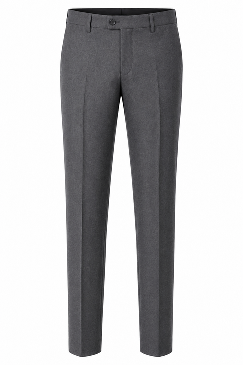 Premium Charcoal Grey Wool Tailored Trousers