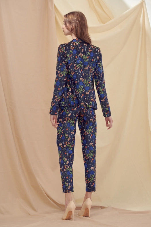 Preppy Floral Print Long Sleeve Button BLAZER-BLAZER-Fore Collection-S-NAVY FLORAL-Urbanheer