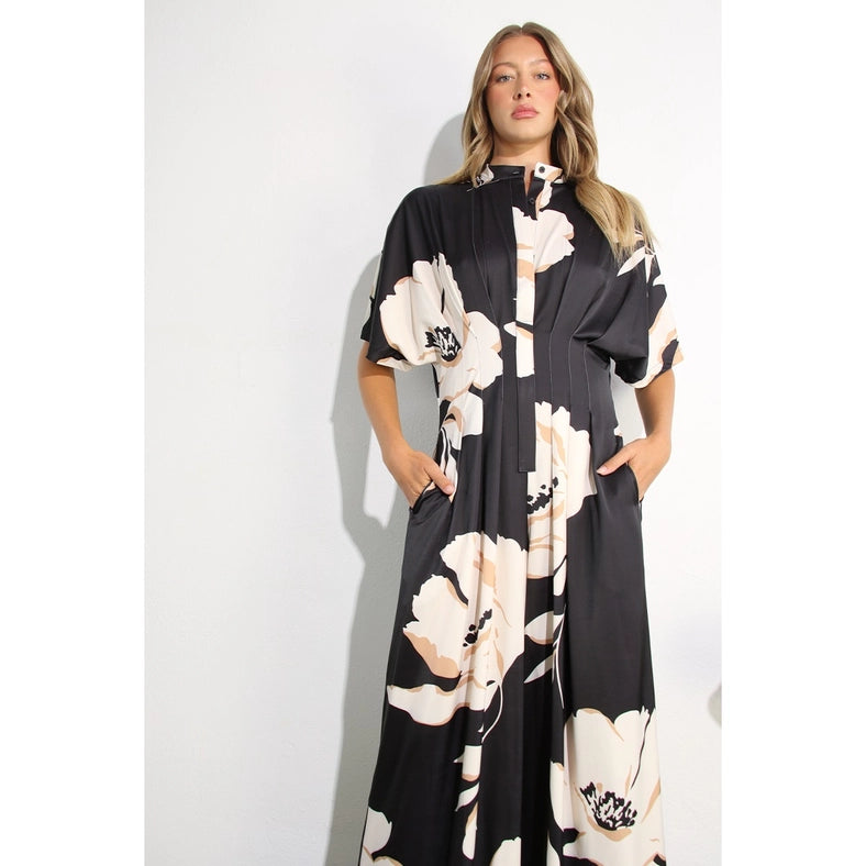 Print Pleated Jumpsuit BLACK MULTI-Clothing Jumpsuits-Mulla-S-BLACK MULTI-Urbanheer