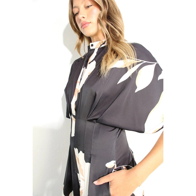 Print Pleated Jumpsuit BLACK MULTI-Clothing Jumpsuits-Mulla-S-BLACK MULTI-Urbanheer