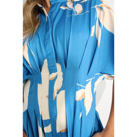 Print Pleated Jumpsuit BLUE MULTI-Clothing Jumpsuits-Mulla-S-BLUE MULTI-Urbanheer