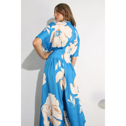 Print Pleated Jumpsuit BLUE MULTI-Clothing Jumpsuits-Mulla-S-BLUE MULTI-Urbanheer