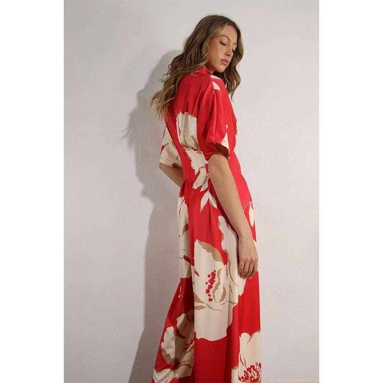 Print Pleated Jumpsuit RED MULTI-Clothing Jumpsuits-Mulla-S-RED MULTI-Urbanheer