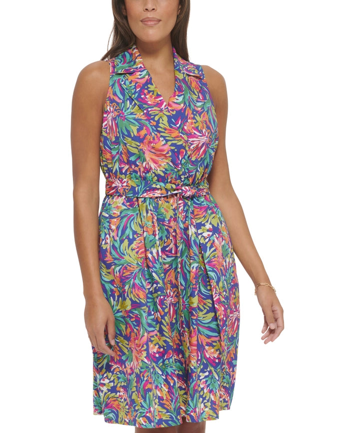 Printed Cotton Fit/Flare-Dress-Kensie & Siena-2-Urbanheer