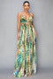 Printed Cut Out/Gold Chain Maxi Dress-Dress-Miss Avenue-S-Green-Urbanheer