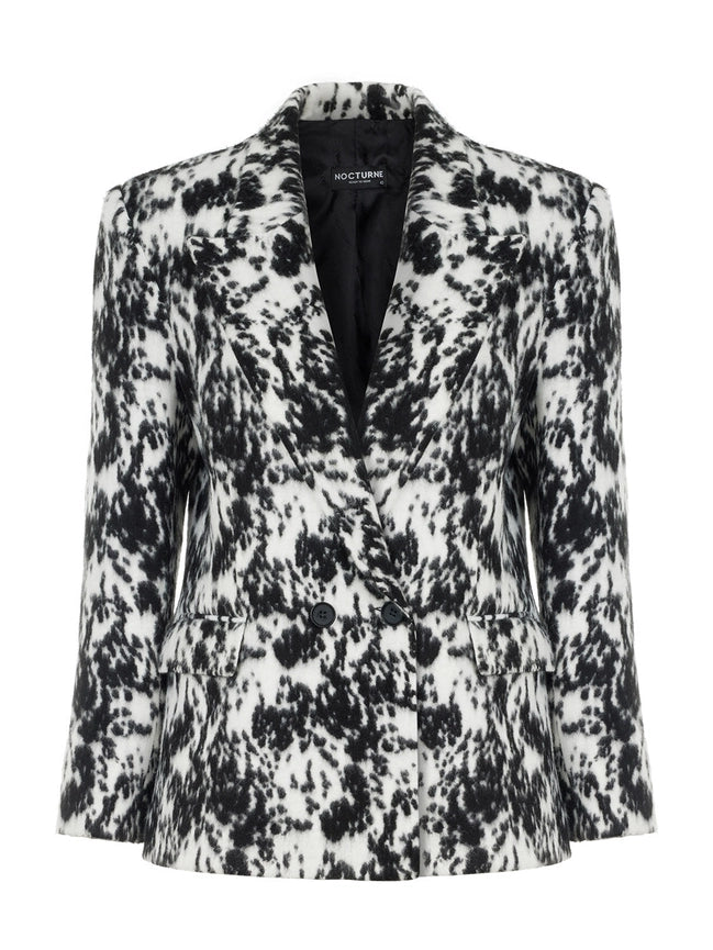 Printed Double Breasted Jacket-Jacket-NOCTURNE-XS-Multi-Colored-Urbanheer