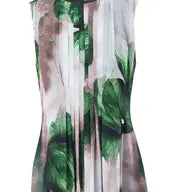 Printed Flowy Midi Dress with Pleated Detail