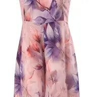 Printed Fluid Fabric Wide Leg Jumpsuit