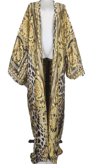 Printed Kimono-Kimono-Luxe & Leather by Madonna & Co-52" long and 51" wide-Neutrals-Urbanheer