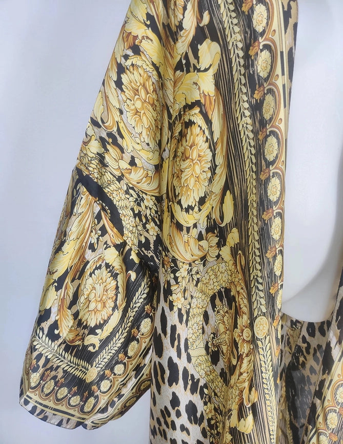 Printed Kimono-Kimono-Luxe & Leather by Madonna & Co-52" long and 51" wide-Neutrals-Urbanheer