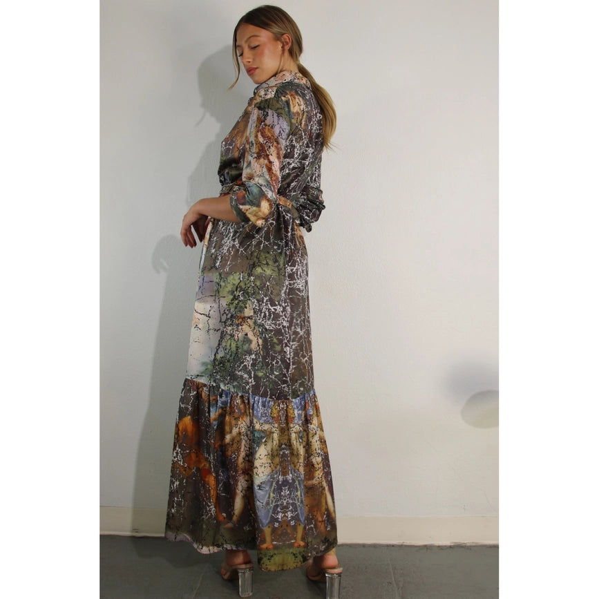 Printed Long Sleeve Long Dress-Dress-Mulla-S-MULTI-Urbanheer