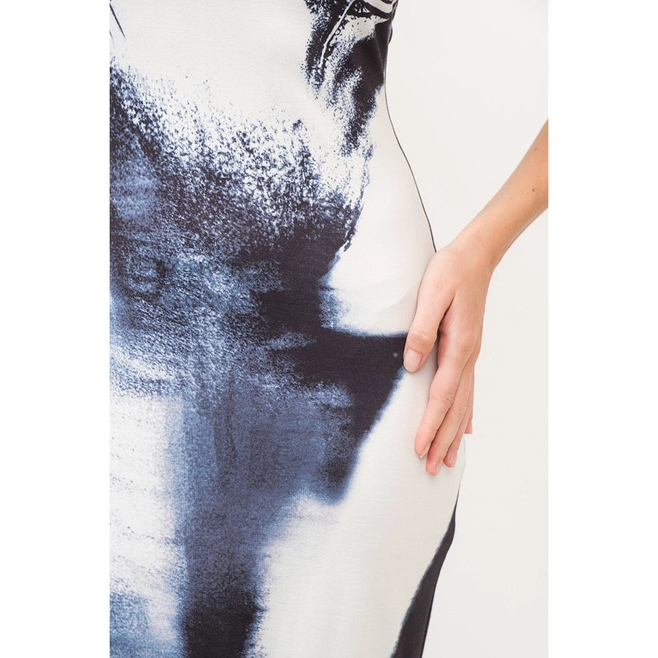 Printed Maxi Dress-Dress-Apolline-S-BLACK/WHITE-Urbanheer