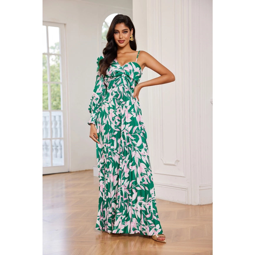 Printed Maxi Dress-Dress-Chicways-S-GREEN-Urbanheer