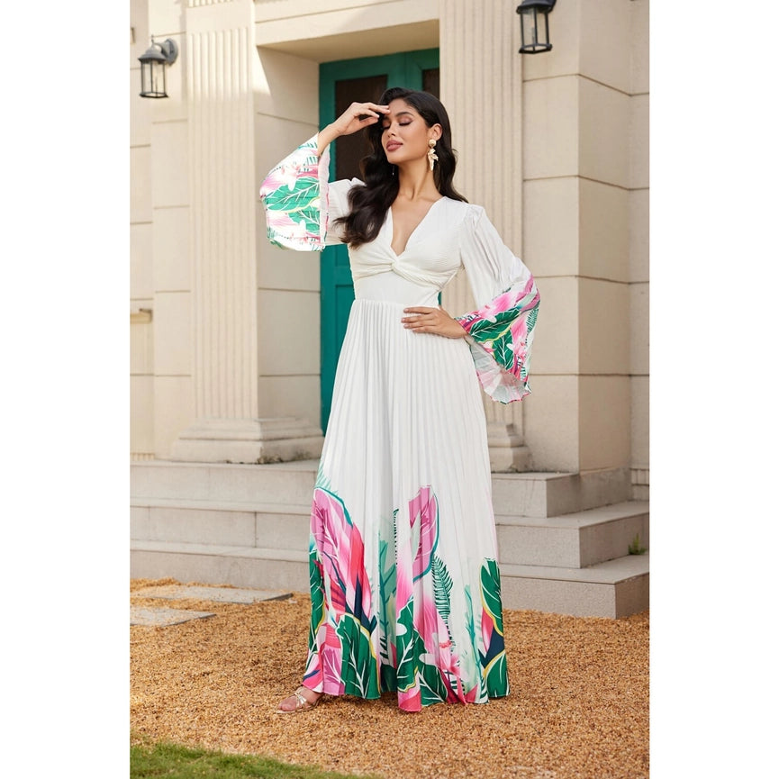 Printed Maxi Dress-Dress-Chicways-S-MAGENTA-Urbanheer