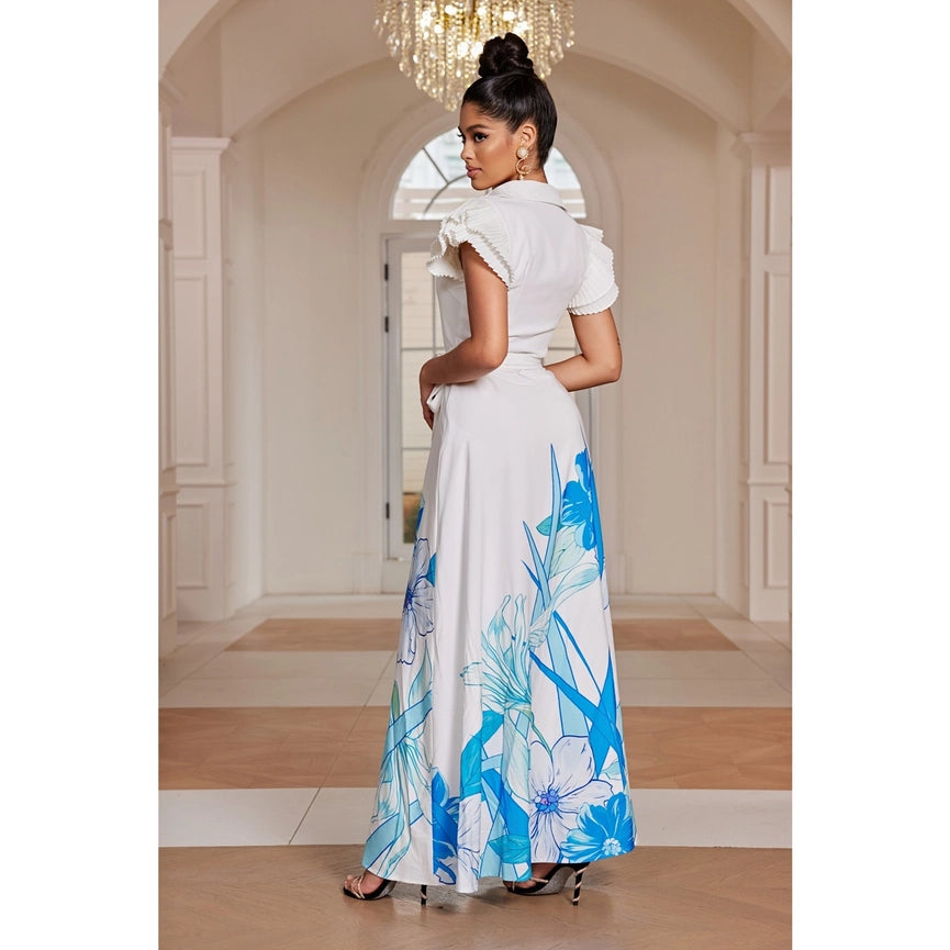 Printed Maxi Dress-Dress-Chicways-S-BLUE-Urbanheer