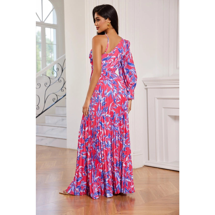 Printed Maxi Dress-Dress-Chicways-S-BLUE-Urbanheer