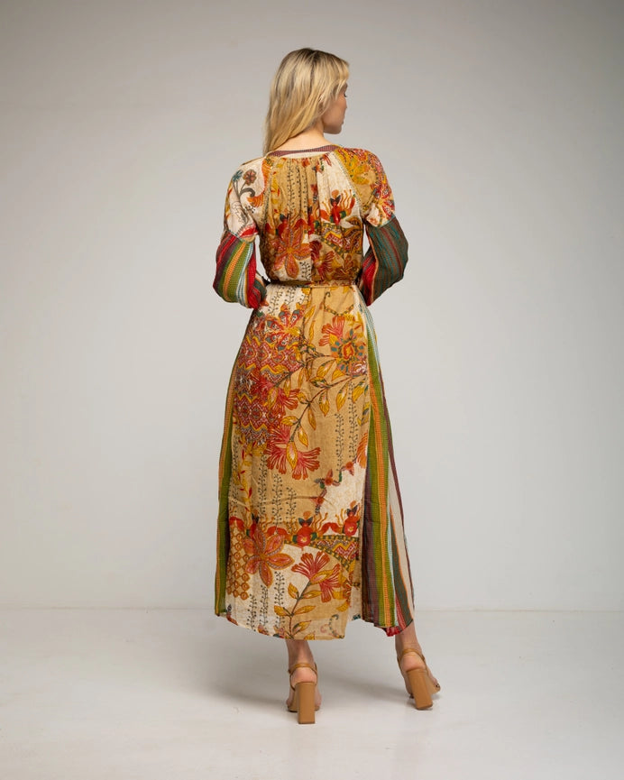 Printed Maxi Dress-Dress-Tantra-S-Camel-Urbanheer