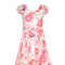 Printed Midi Dress with Flutter Sleeves-Dress-Hannah Banana-4-PINK MULTI-Urbanheer