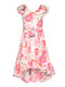 Printed Midi Dress with Flutter Sleeves-Dress-Hannah Banana-4-PINK MULTI-Urbanheer