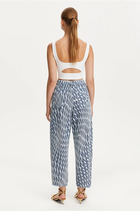 Printed Mom Jeans-Jeans-NOCTURNE-XS-Multi-colored-Urbanheer